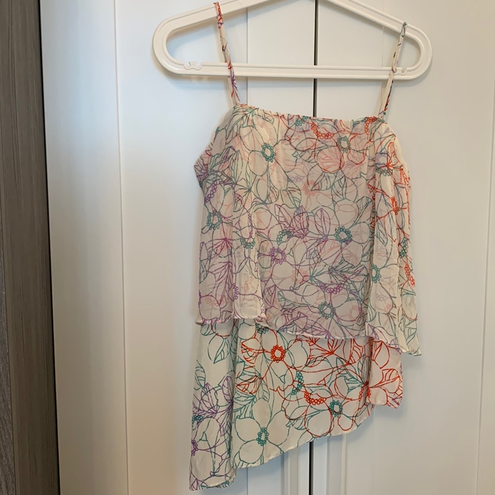 Anthropologie White Floral Camisole